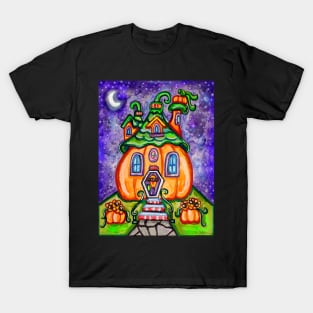 Whimsical Halloween Pumpkin House T-Shirt